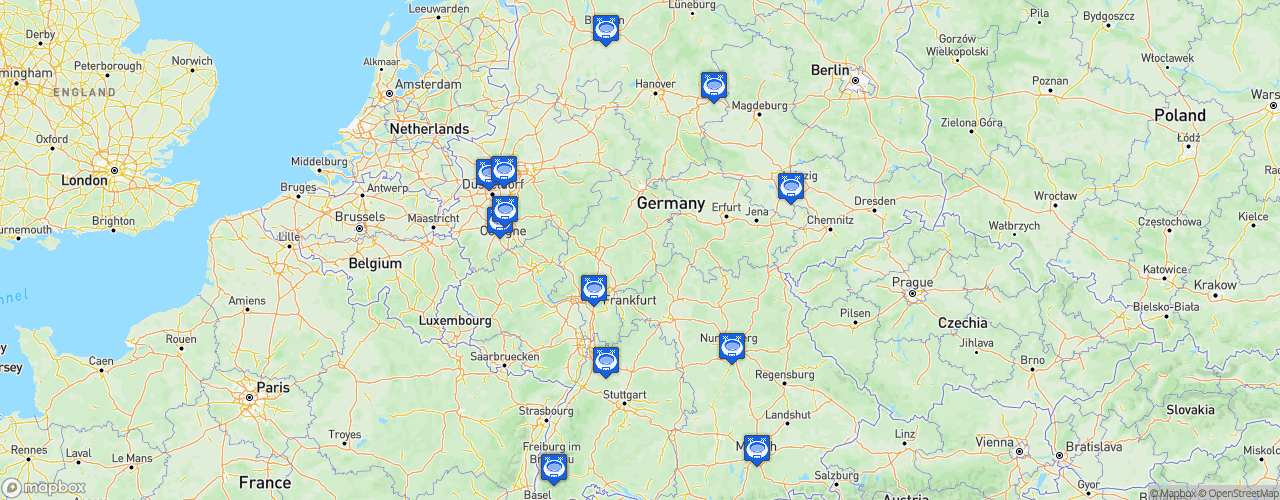 Static Map of Frauen-Bundesliga - Saison 2023-2024