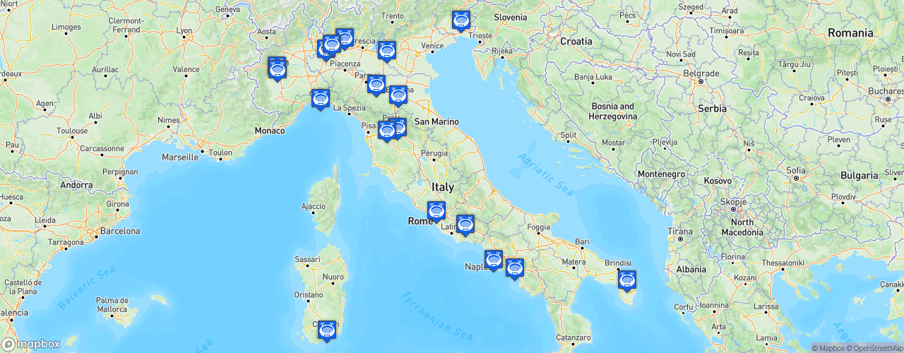 Static Map of Lega Serie A - Saison 2023-2024