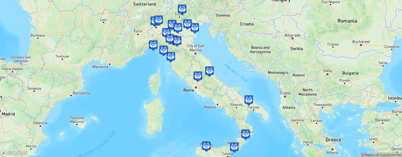 Static Map of Lega Serie B - Saison 2023-2024 - Serie BKT