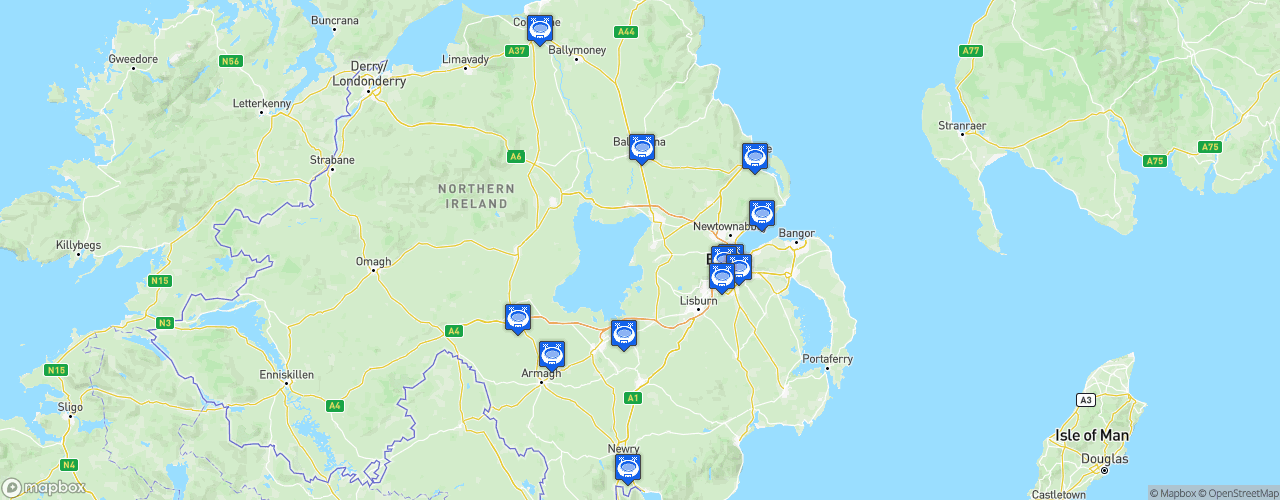 Static Map of NIFL Premiership - Saison 2023-2024 - Danske Bank Premiership