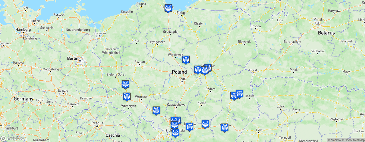 Static Map of Pierwsza liga - Saison 2023-2024 - Fortuna I Liga