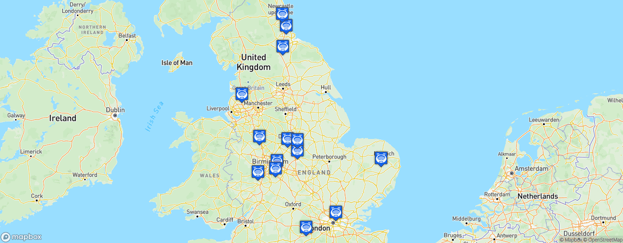 Static Map of Premier League 2 Division 2 - Saison 2023-2024