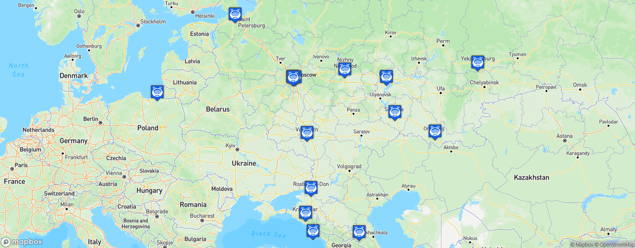 Static Map of Russian Premier Liga - Saison 2023-2024 - Mir