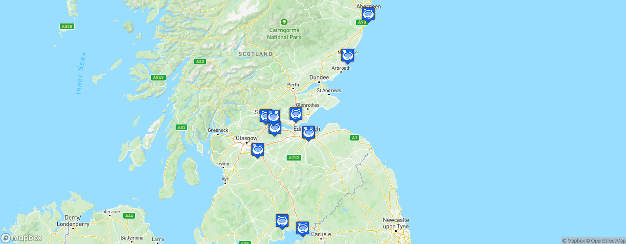 Static Map of Scottish League One - Saison 2023-2024