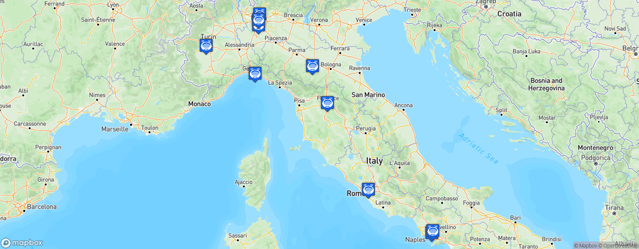 Static Map of Serie A Femminile - Saison 2023-2024