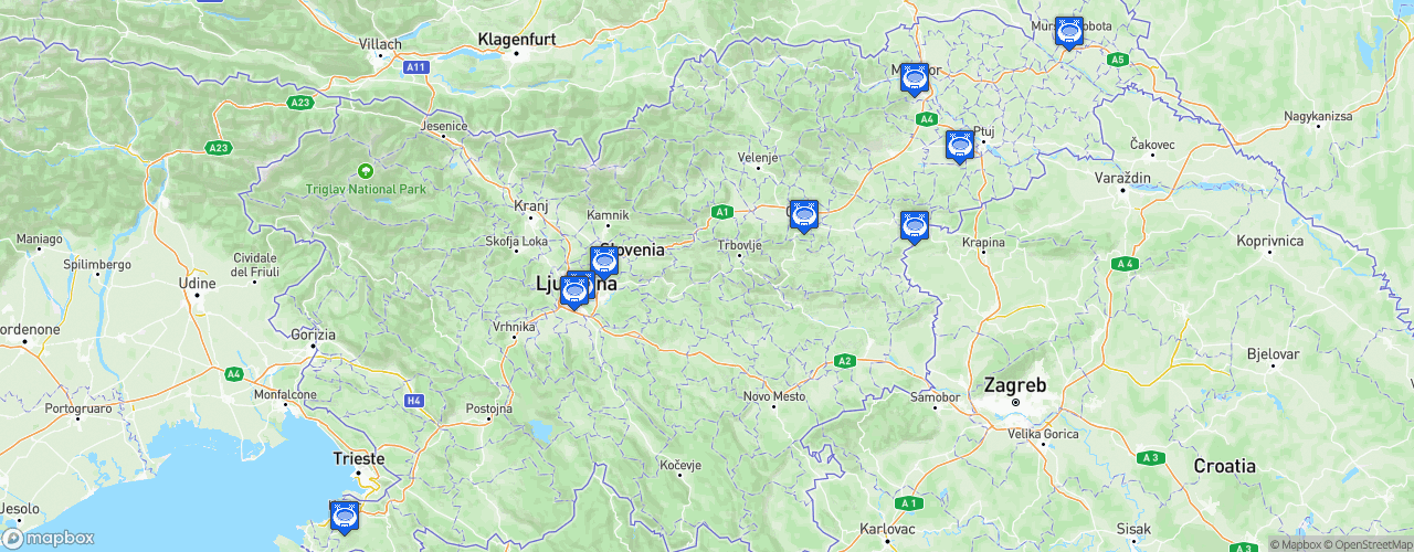 Static Map of Slovenian PrvaLiga - Saison 2023-2024