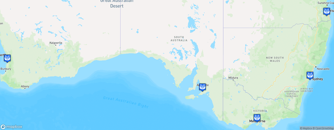 Static Map of Australian Women's Ice Hockey League - Saison 2022-2023