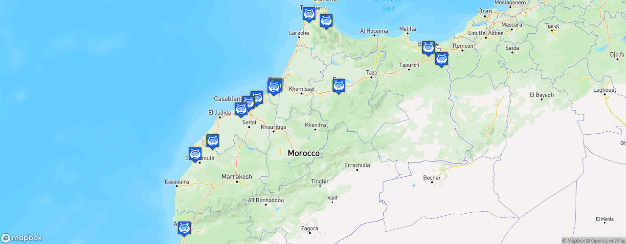 Static Map of Botola Pro 1 - Saison 2023-2024 - Botola Pro 1 Inwi