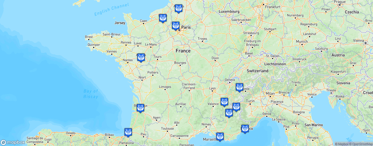 Static Map of Ligue Magnus - Saison 2023-2024 - Synerglace