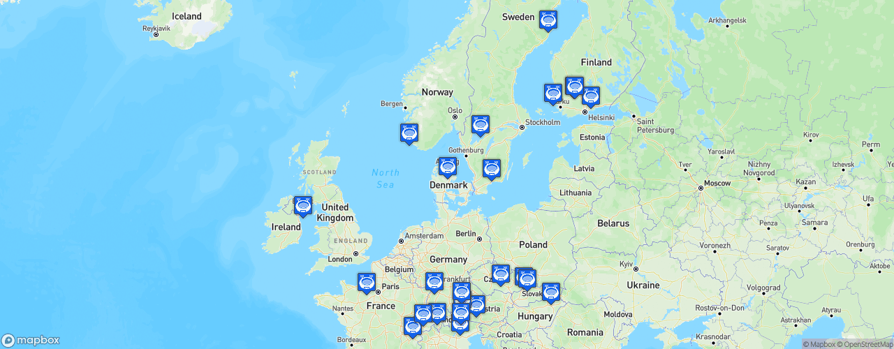 Static Map of Champions Hockey League - Saison 2023-2024