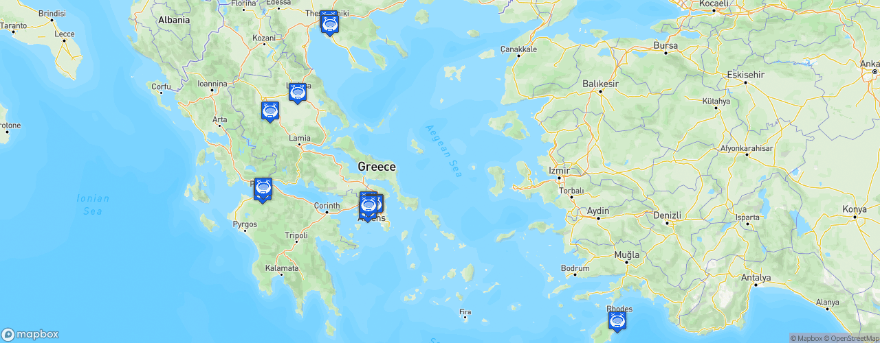 Static Map of Greek Basket League - Saison 2023-2024