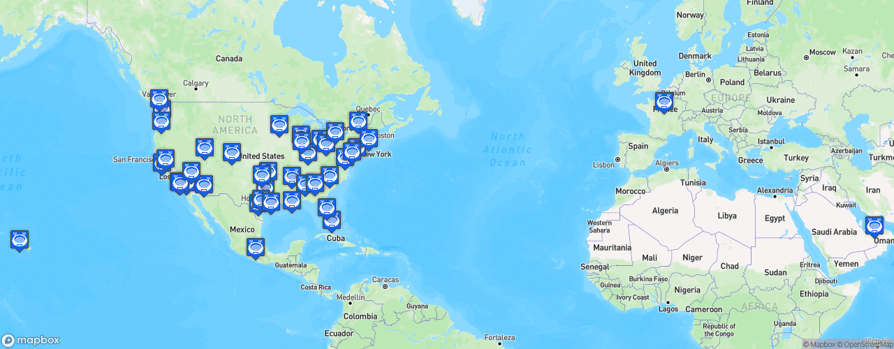 Static Map of National Basketball Association - Saison 2023-2024