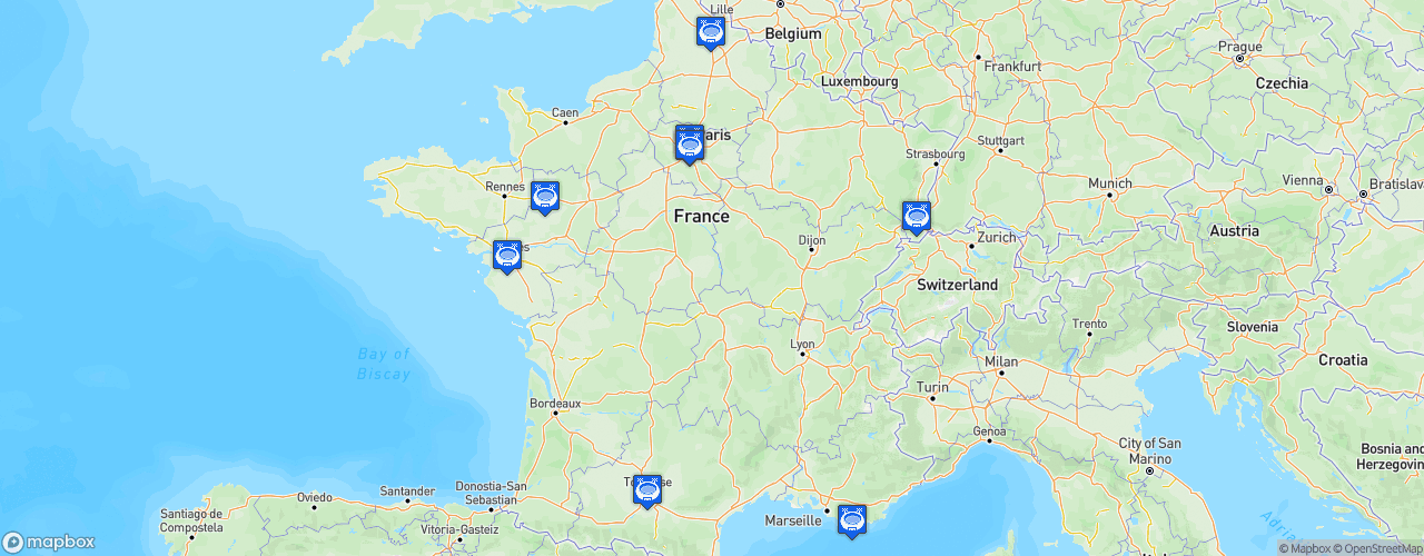 Static Map of FFF D1 Futsal - Saison 2023-2024