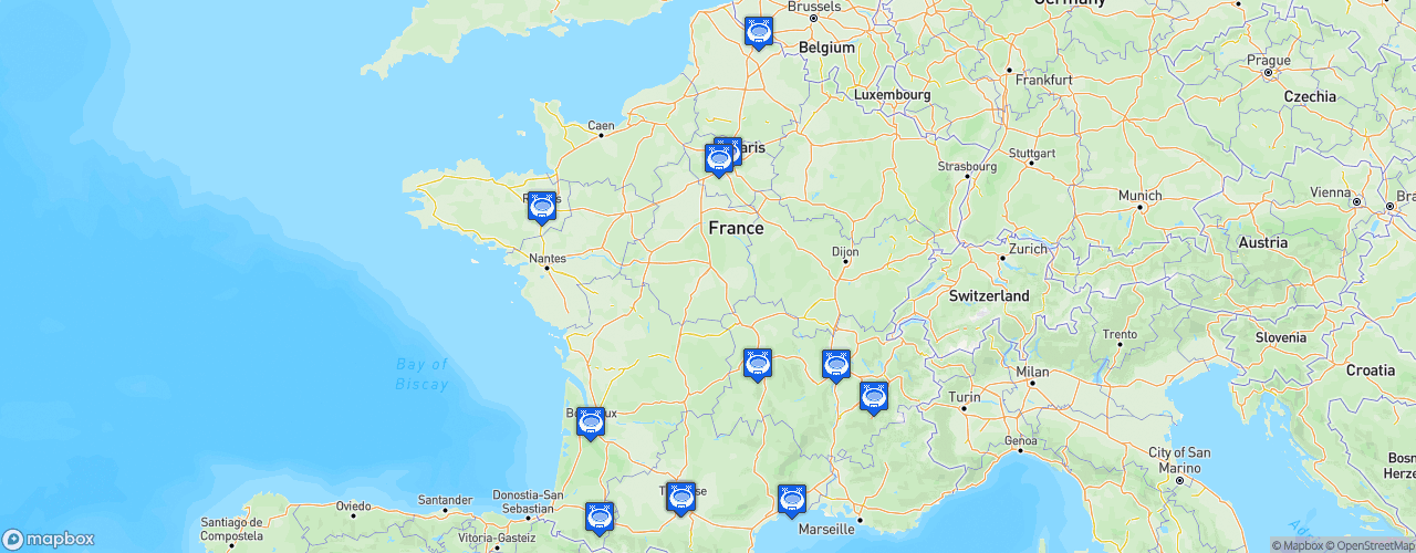 Static Map of Elite féminine - Saison 2023-2024