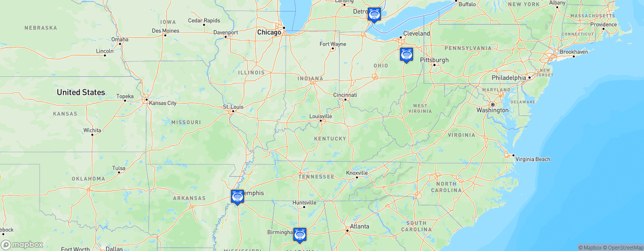 Static Map of United States Football League - Saison 2024