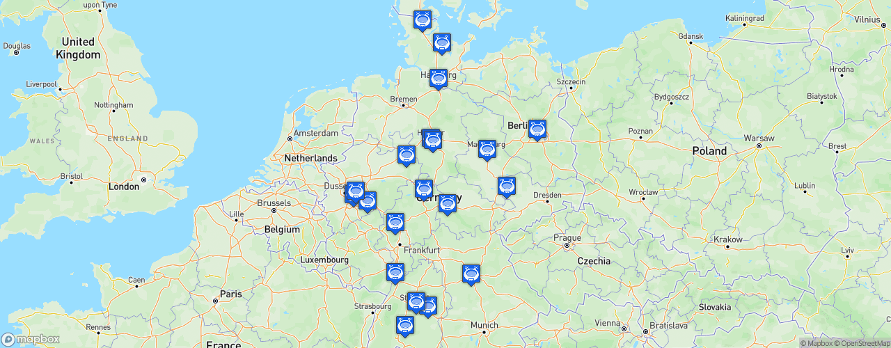 Static Map of Handball-Bundesliga - Saison 2023-2024 - LIQUI MOLY HBL