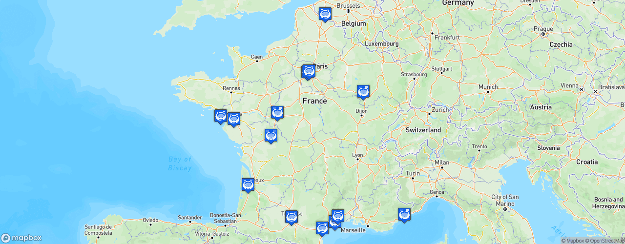 Static Map of LNV Ligue A Volley - Saison 2023-2024 - Marmara Spike Ligue