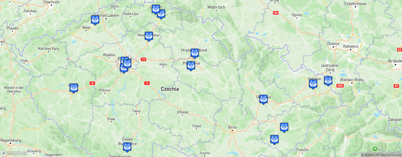 Static Map of První Liga - Saison 2023-2024 - Fortuna Liga