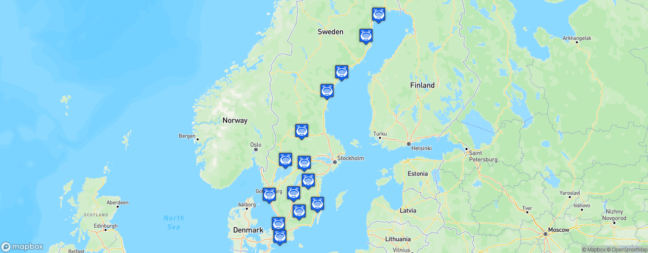 Static Map of Svenska hockeyligan - Saison 2023-2024