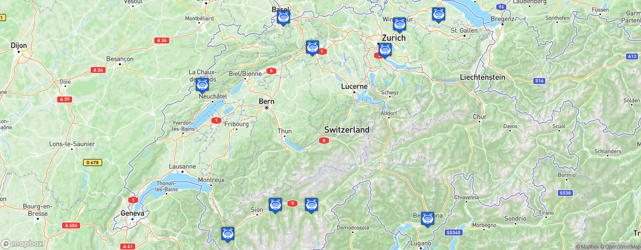 Static Map of Swiss League - Saison 2023-2024