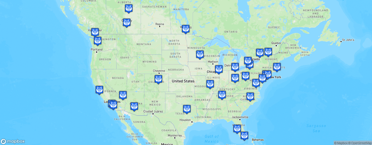 Static Map of National Hockey League - Saison 2023-2024