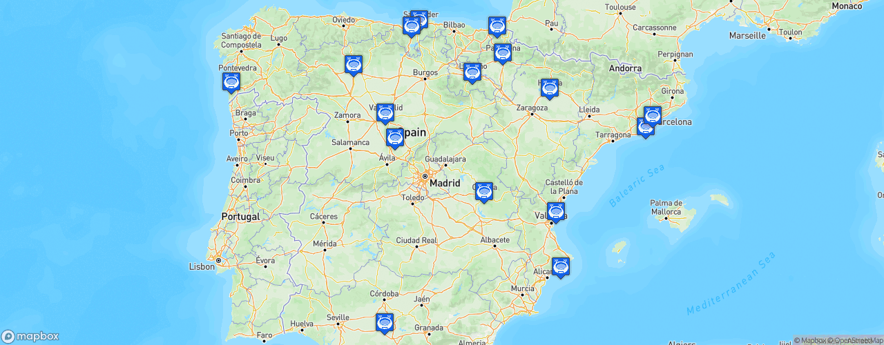 Static Map of Liga Asobal - Saison 2023-2024