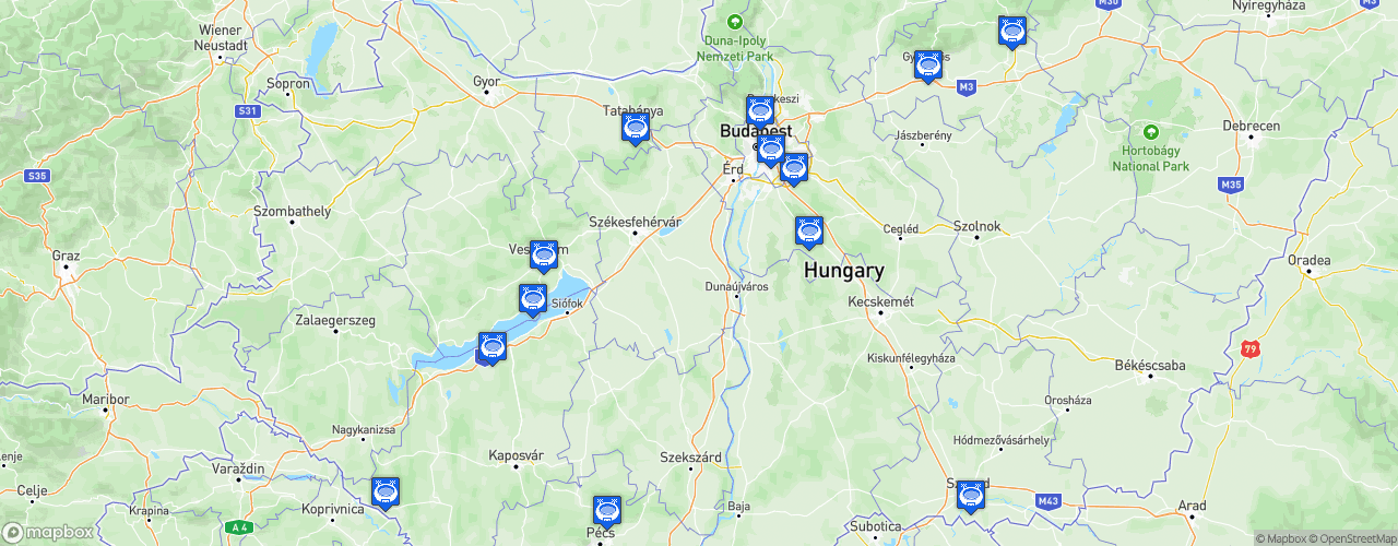 Static Map of K&H férfi kézilabda liga - Saison 2023-2024