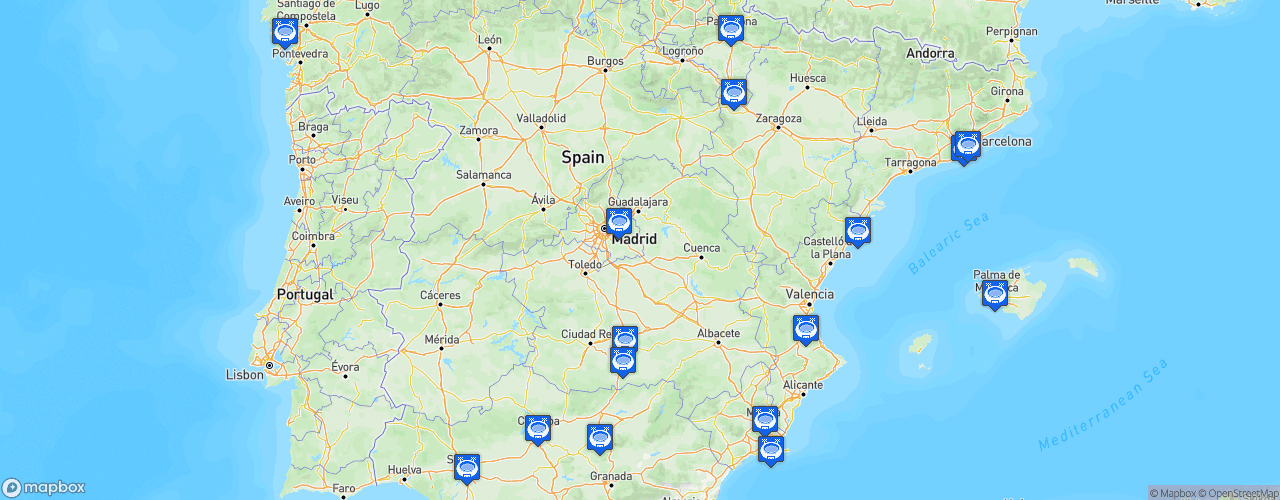 Static Map of LNFS Primera División - Saison 2023-2024