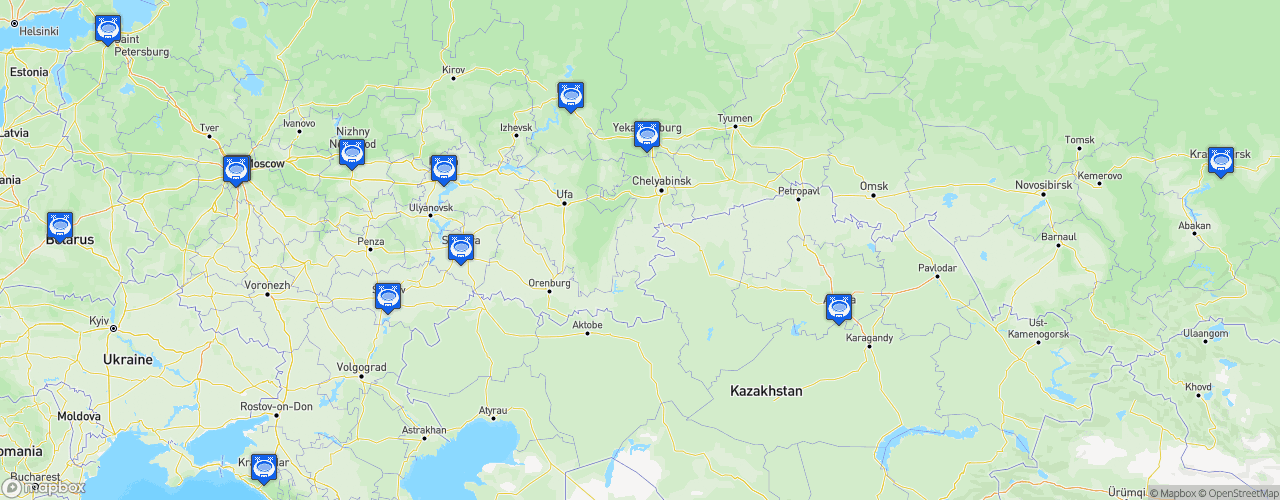 Static Map of VTB United League - Saison 2023-2024