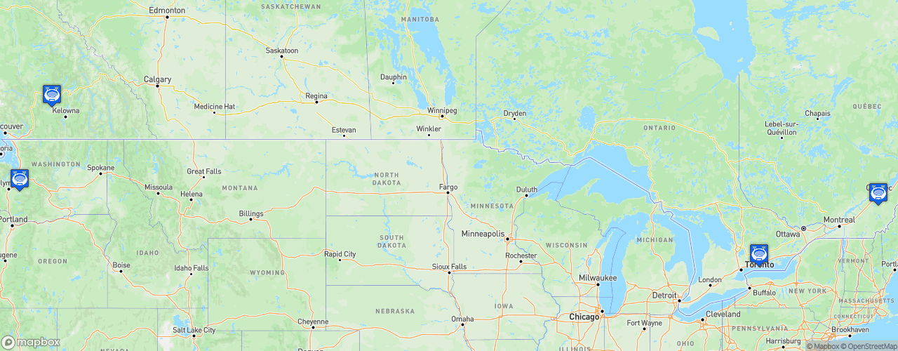 Static Map of Ligue Canadienne de Hockey - Saison 2023