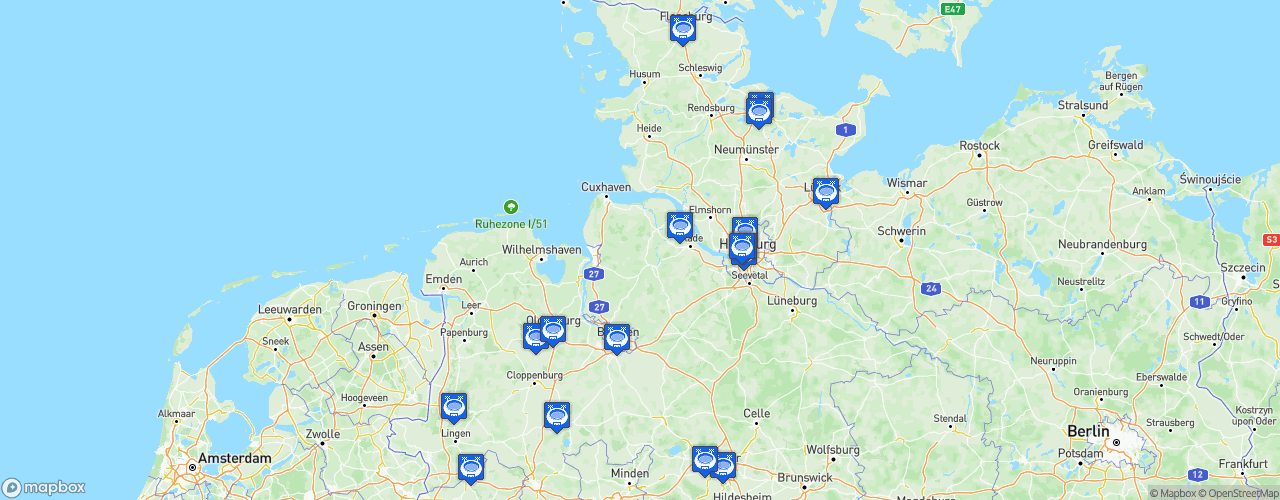 Static Map of Regionalliga Nord - Saison 2023-2024