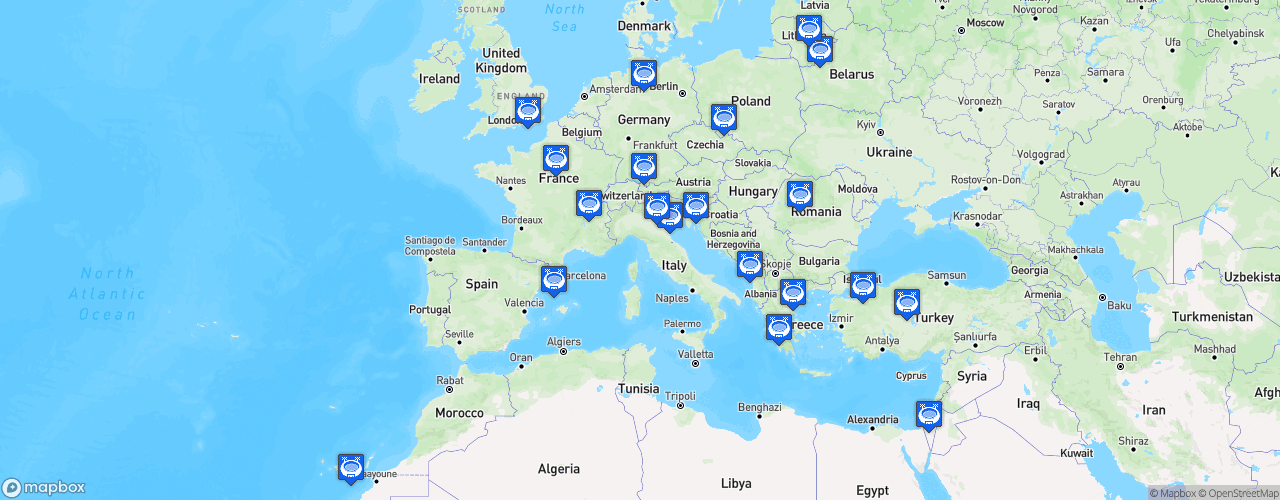 Static Map of EuroCup Basketball - Saison 2023-2024 - BKT