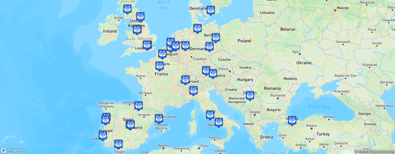 Static Map of UEFA Champions League - Saison 2023-2024