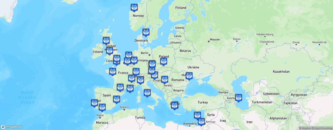 Static Map of UEFA Europa League - Phase de groupe 2023-2024