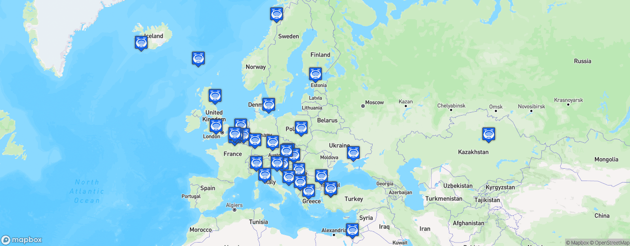Static Map of UEFA Europa Conference League - Phase de groupes 2023-2024