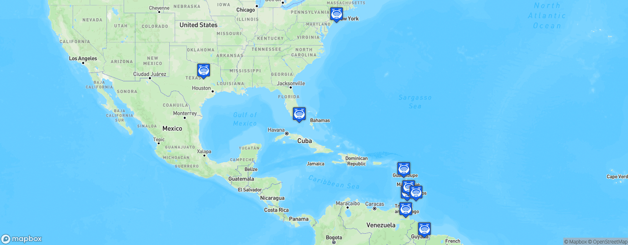 Static Map of ICC Men's T20 World Cup West Indies & USA 2024