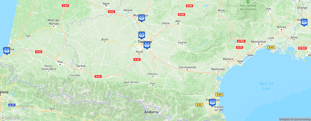 Static Map of FFR XIII Fauteuil Elite 1 - Saison 2023-2024