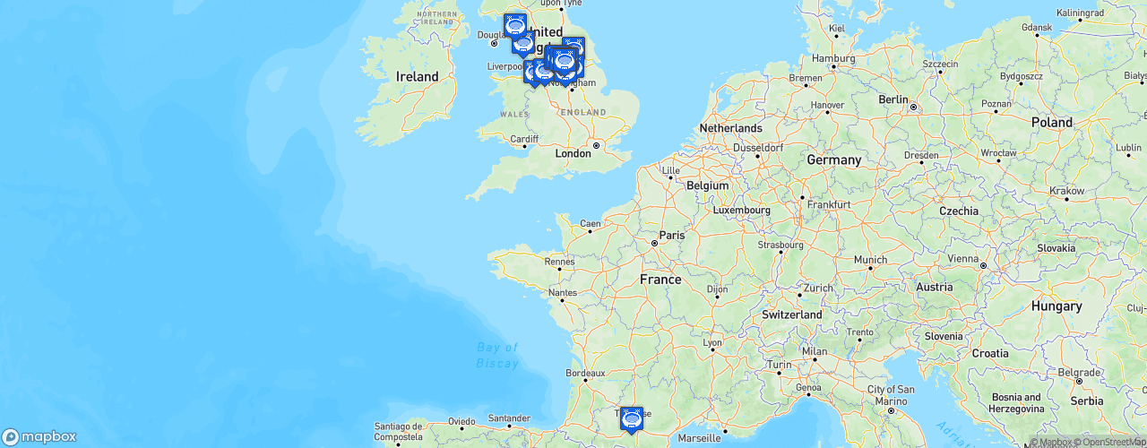 Static Map of RFL Championship - Saison 2024 - Betfred Championship