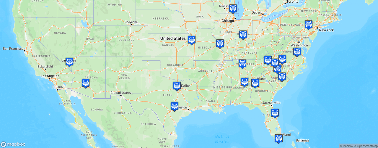 Static Map of NASCAR Craftsman Truck Series - Saison 2024