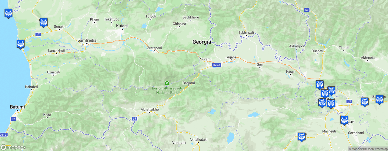 Static Map of Erovnuli Liga 2 - Saison 2024