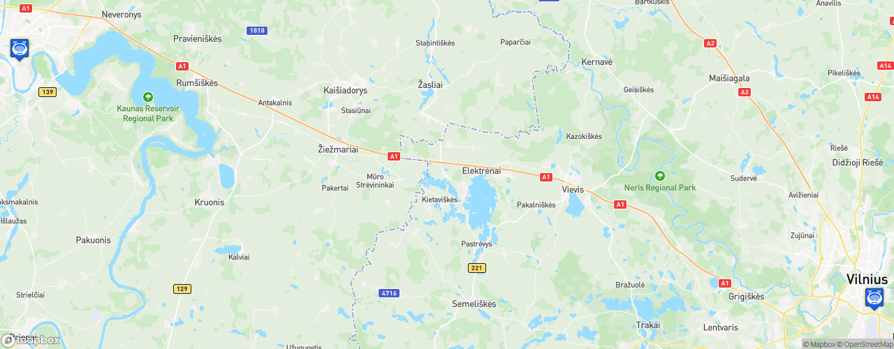 Static Map of A Lyga - Saison 2024 - TOPsport