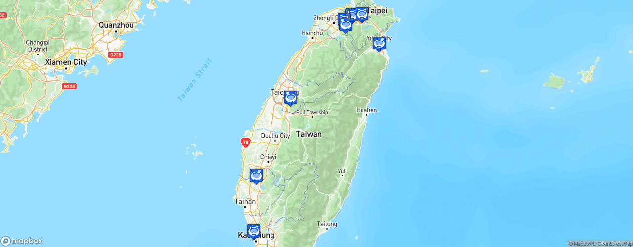 Static Map of Taiwan Football Premier League - Saison 2024