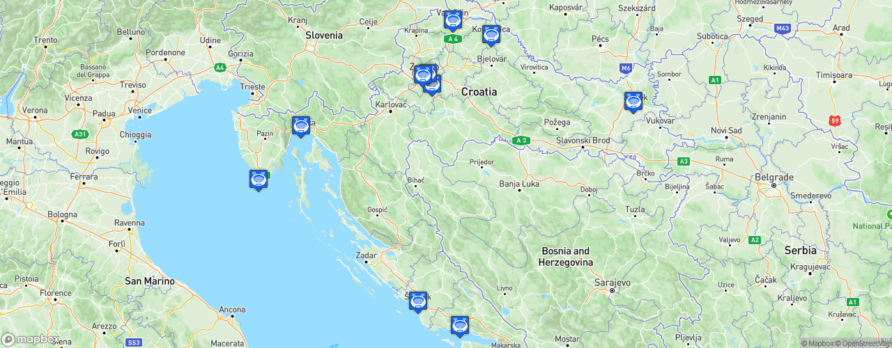 Static Map of Prva HNL - Saison 2024-2025