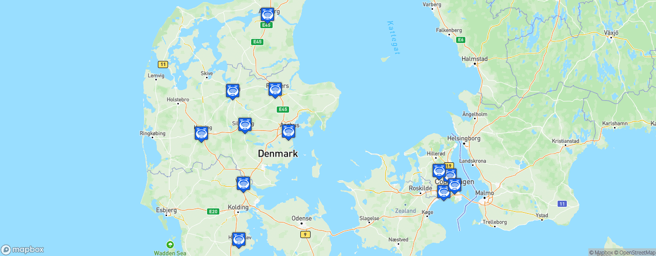Static Map of Danish Superliga - Saison 2024-2025 - 3F Superliga