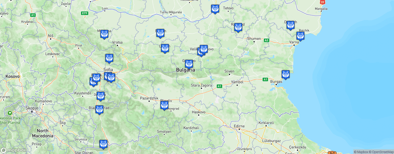 Static Map of Second Professional Football League - Saison 2024-2025