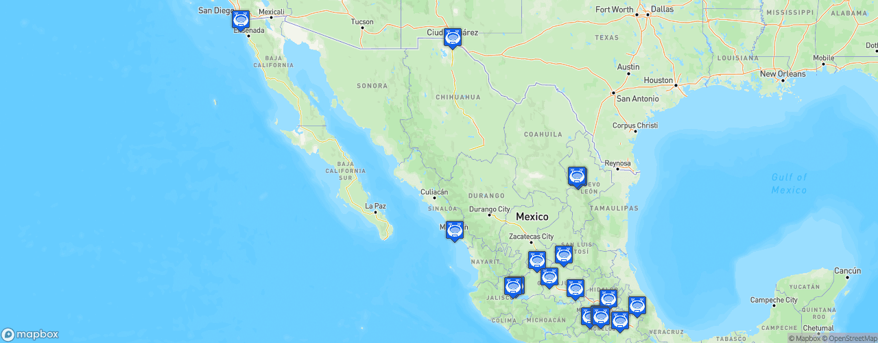 Static Map of Liga MX Femenil - Saison 2024-2025