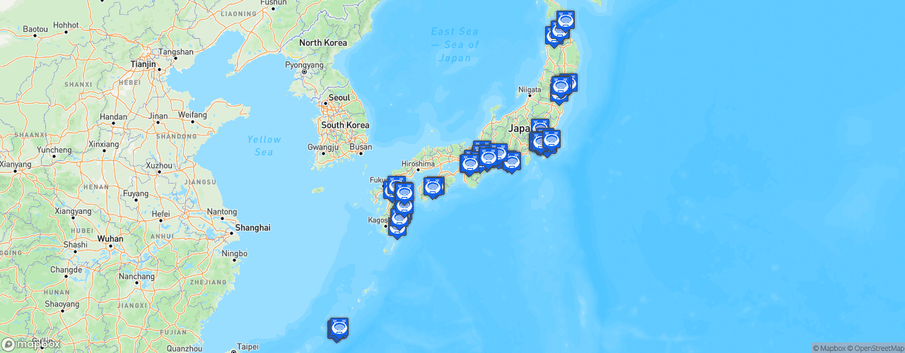 Static Map of Japan Football League - Saison 2024