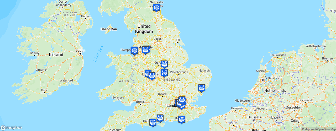 Static Map of Premier League - Saison 2024-2025