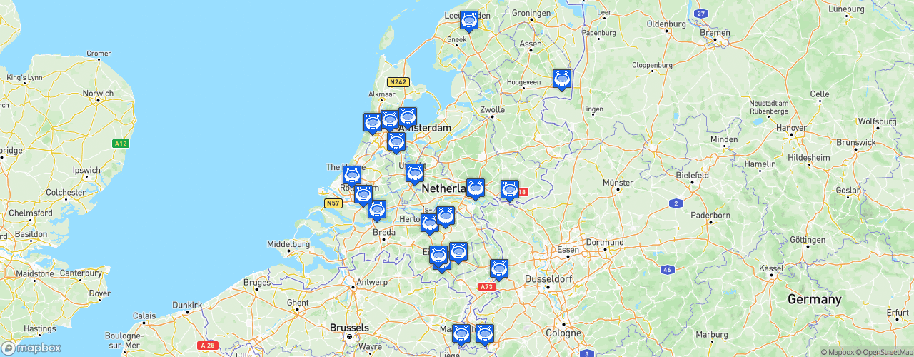 Static Map of Eerste Divisie - Saison 2024-2025