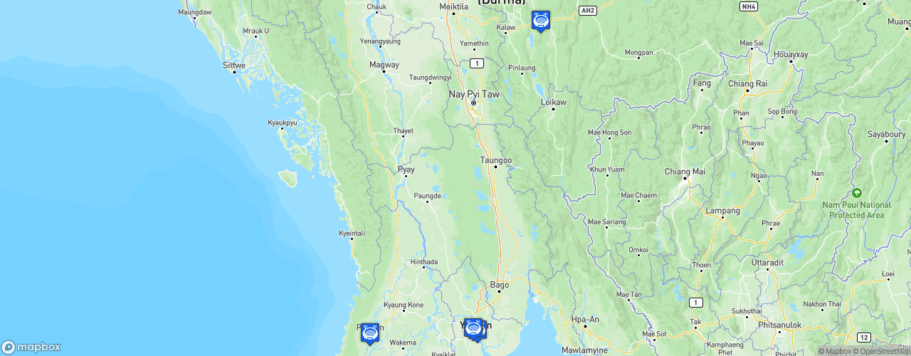 Static Map of Myanmar National League - Saison 2024-2025